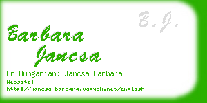barbara jancsa business card